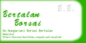 bertalan borsai business card